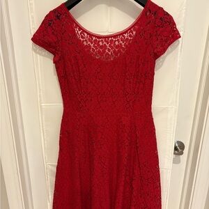 Elegant Red Lace Dress